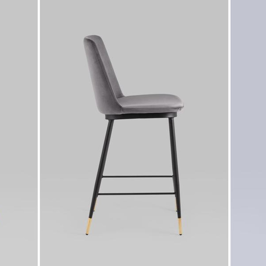 Полубарный Стул Melissa Chair Серый Велюр