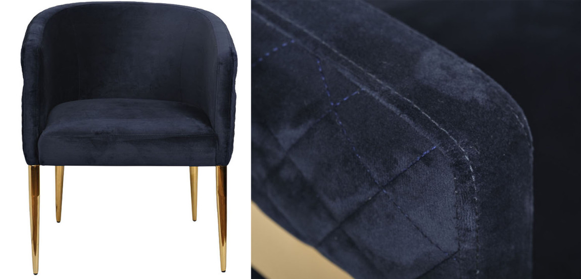 Полукресло Jhon blue velour