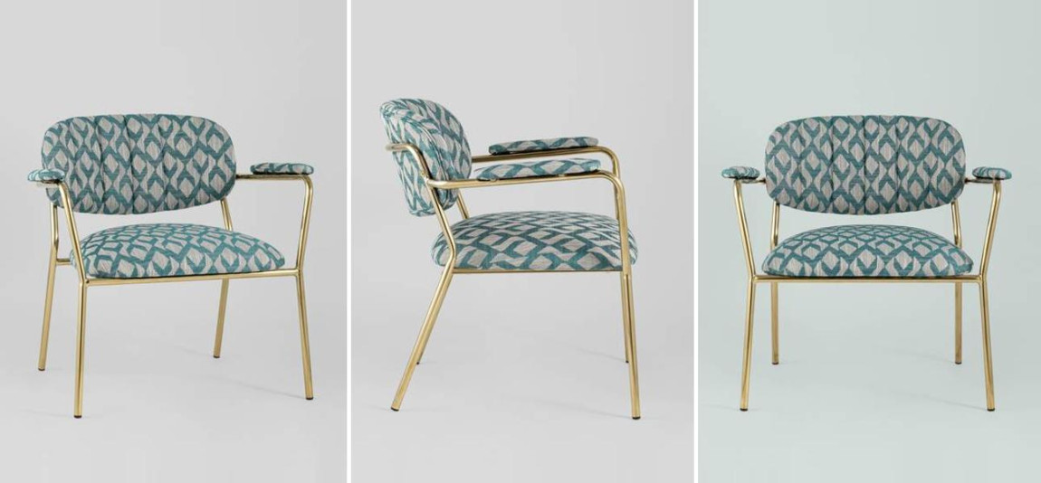 Полукресло Singer Chair Голубой Орнамент