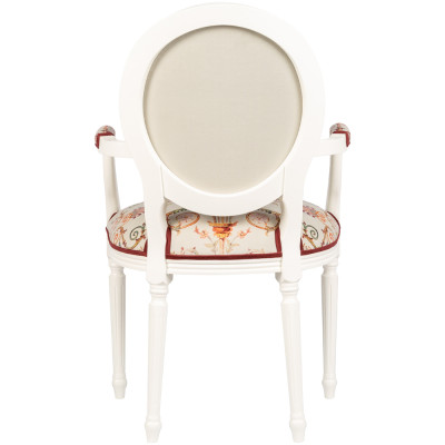 Полукресло из массива бука бежевое с растительным орнаментом Raffael Angel Beige Chair
