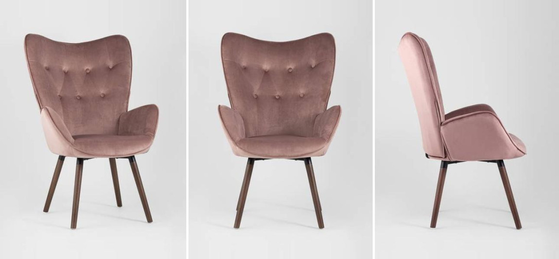 Полукресло Розовый Велюр Grandee Chair