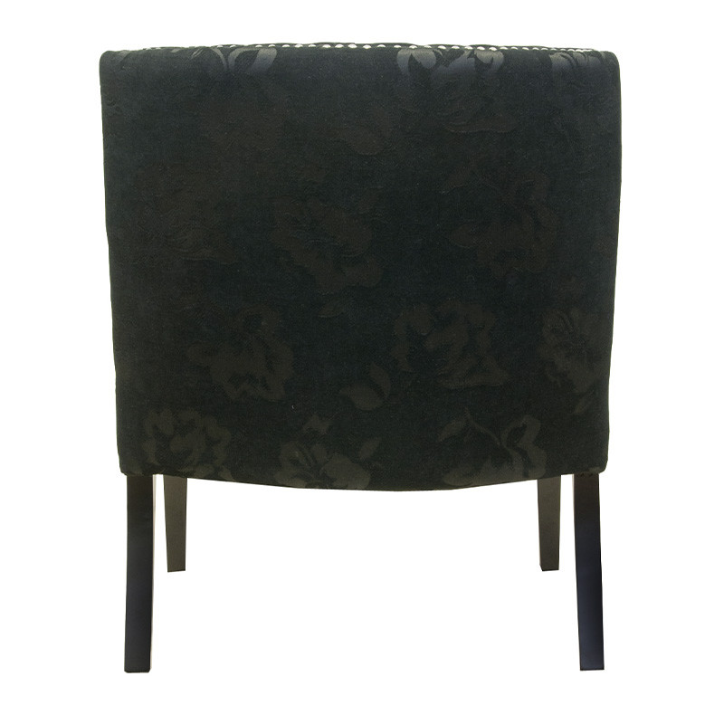 Полукресло с мягкой обивкой из жаккарда на 4-х ножках из массива березы Baroque Armchair black