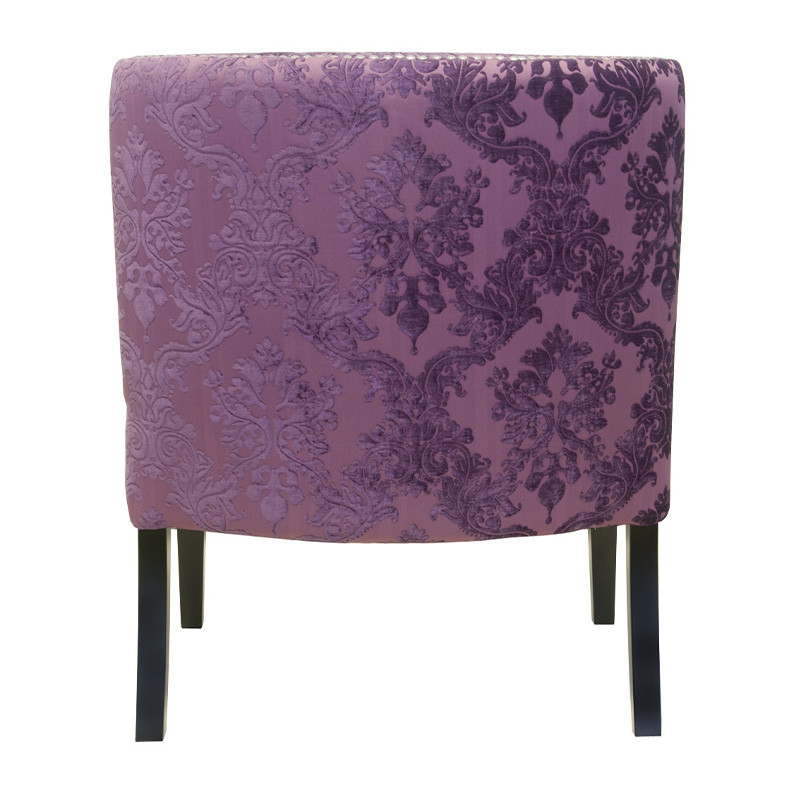 Полукресло с мягкой обивкой из жаккарда на 4-х ножках из массива березы Baroque Armchair violet
