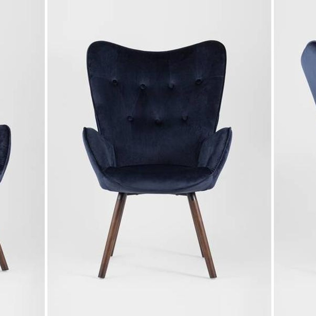 Полукресло Темно-Синий Велюр Grandee Chair