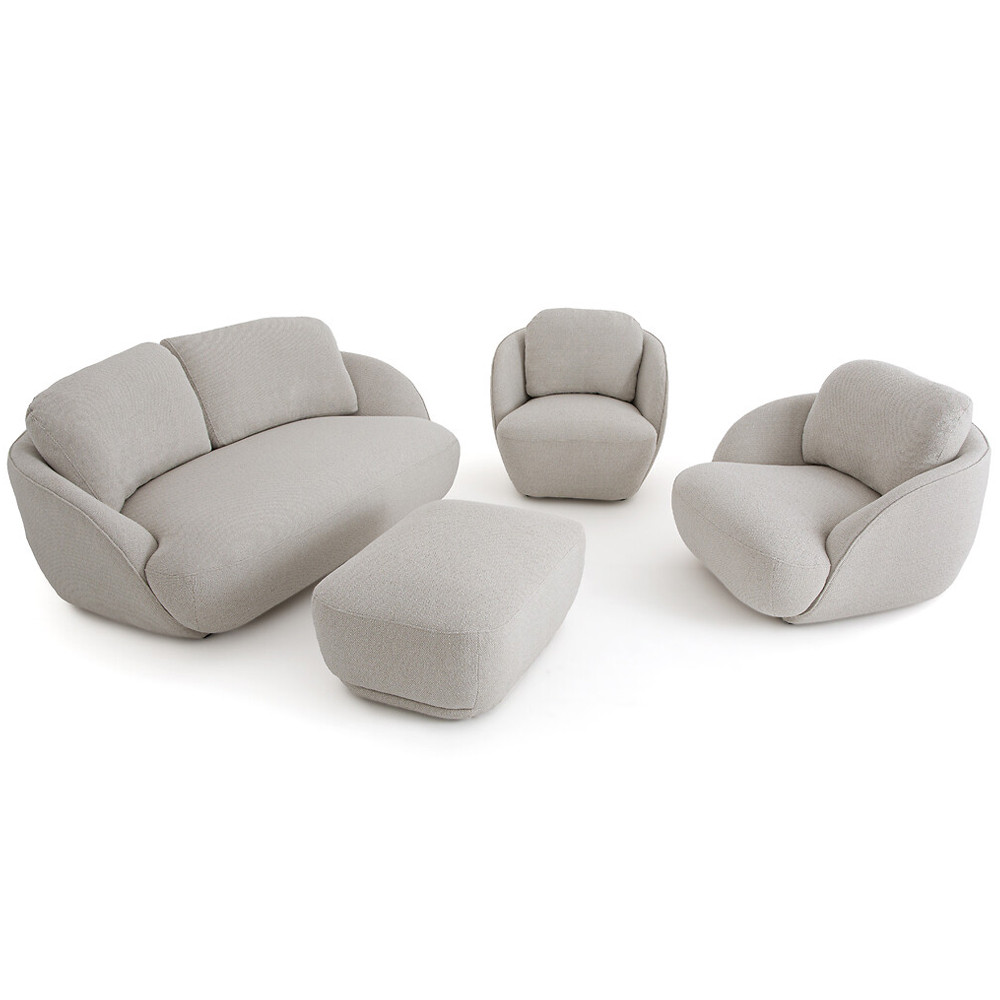 Полукруглое кресло из обивки меланж Halle Melange Armchair