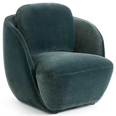 Полукруглое мягкое кресло Halle Green Armchair