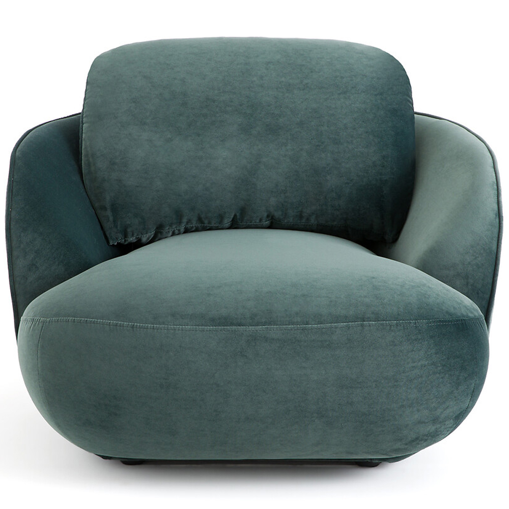Полукруглое мягкое кресло Halle Green Armchair