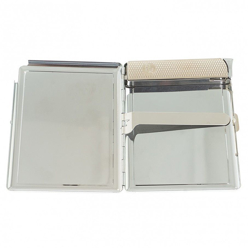 Портсигар на 10 сигарет с газовой зажигалкой из натурального камня Змеевик Светлый Stone Cigarettes Cases