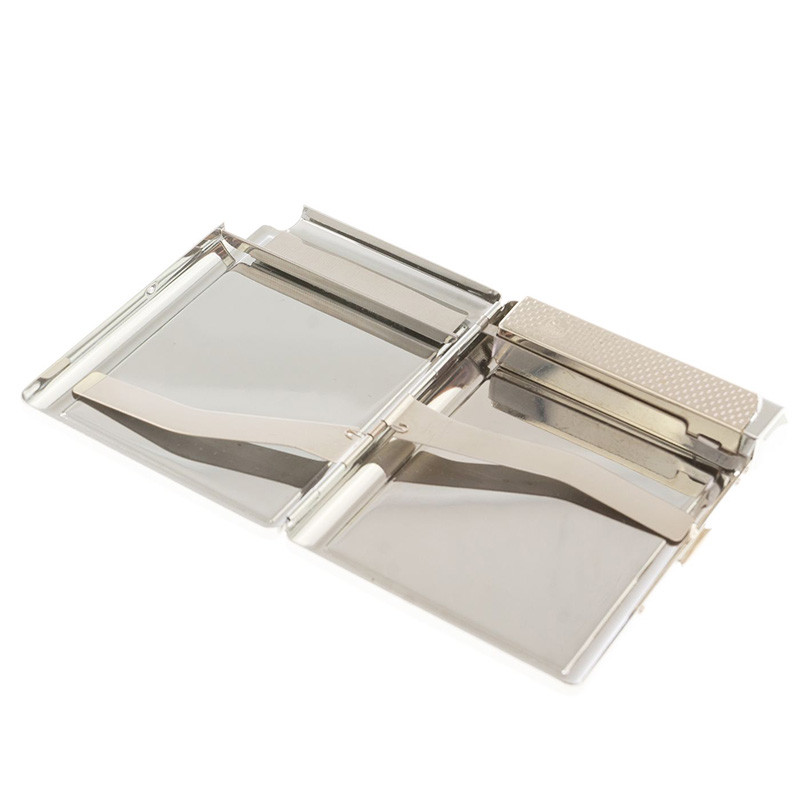 Портсигар на 20 сигарет с газовой зажигалкой из натурального камня Апатит Голубой Stone Cigarettes Cases