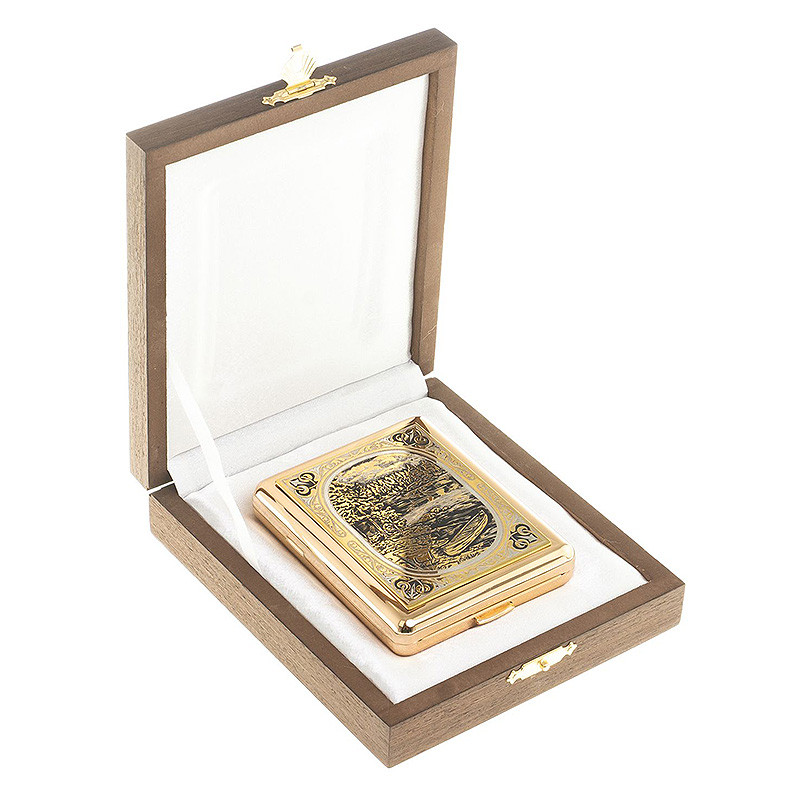 Портсигар на 20 сигарет с гравировкой природы в подарочной коробке Metal Cigarettes Cases