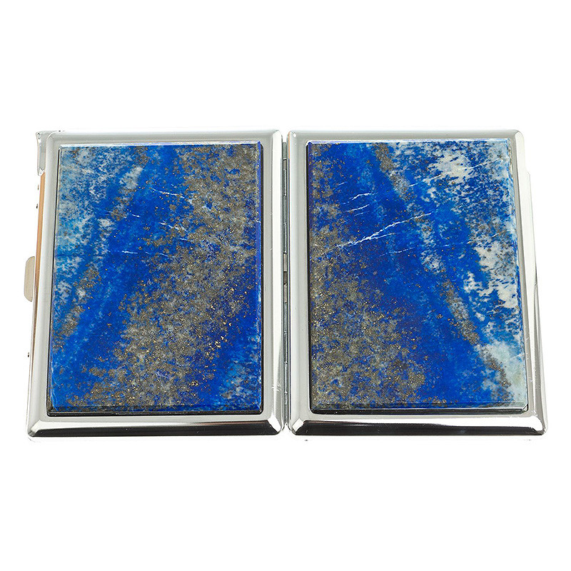 Портсигар с газовой зажигалкой из натурального камня Лазурит Stone Cigarettes Cases