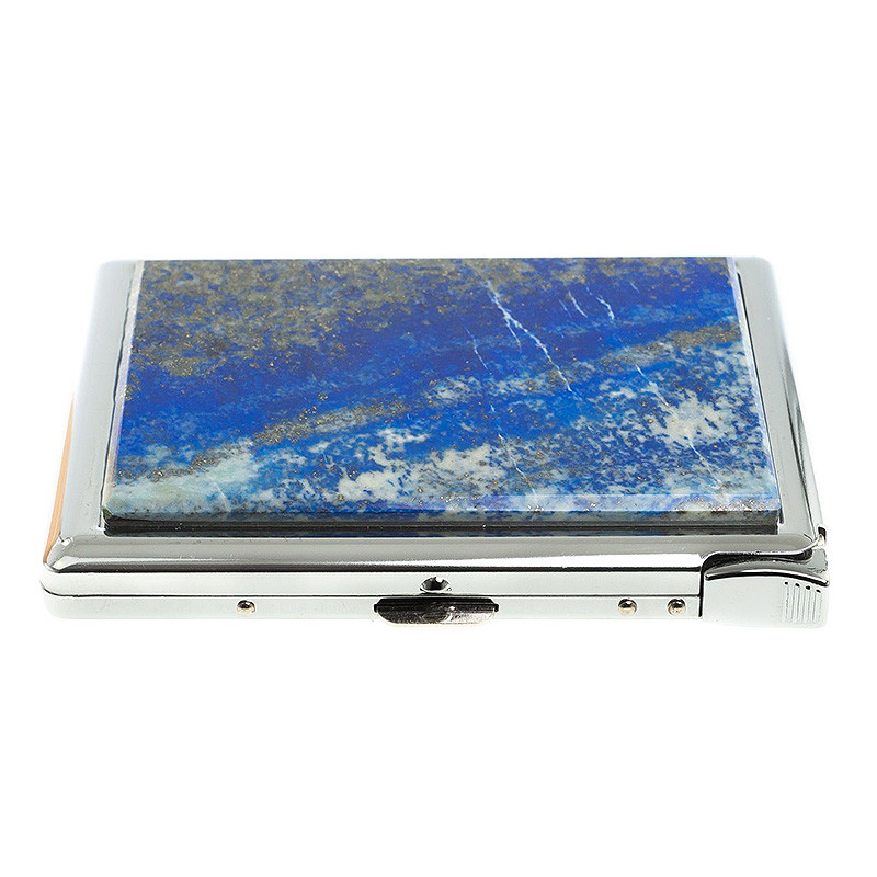 Портсигар с газовой зажигалкой из натурального камня Лазурит Stone Cigarettes Cases