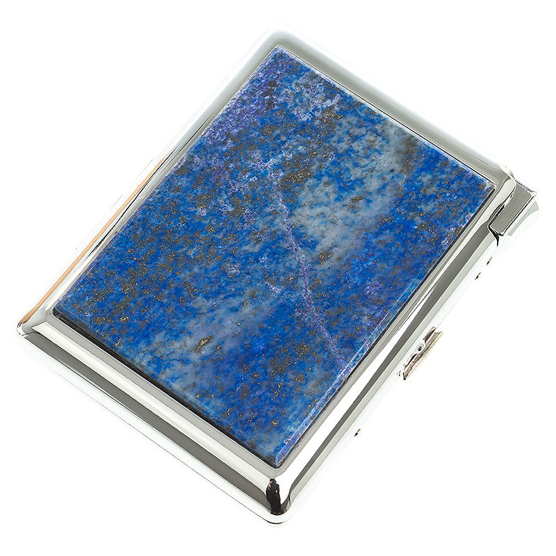 Портсигар с газовой зажигалкой из натурального камня Лазурит Stone Cigarettes Cases