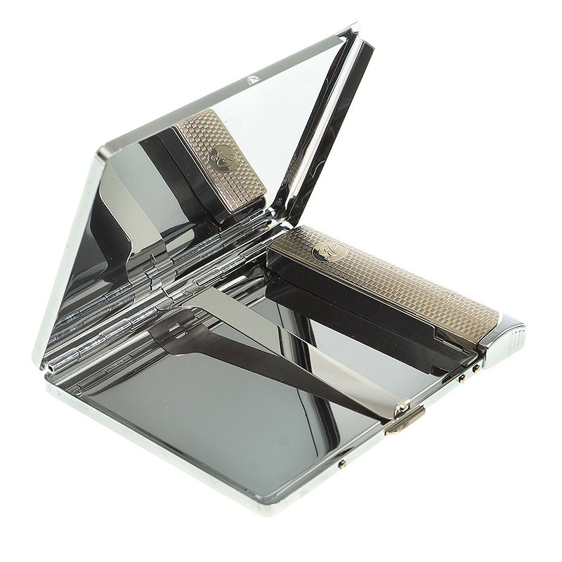 Портсигар с газовой зажигалкой из натурального камня Мусковит Stone Cigarettes Cases