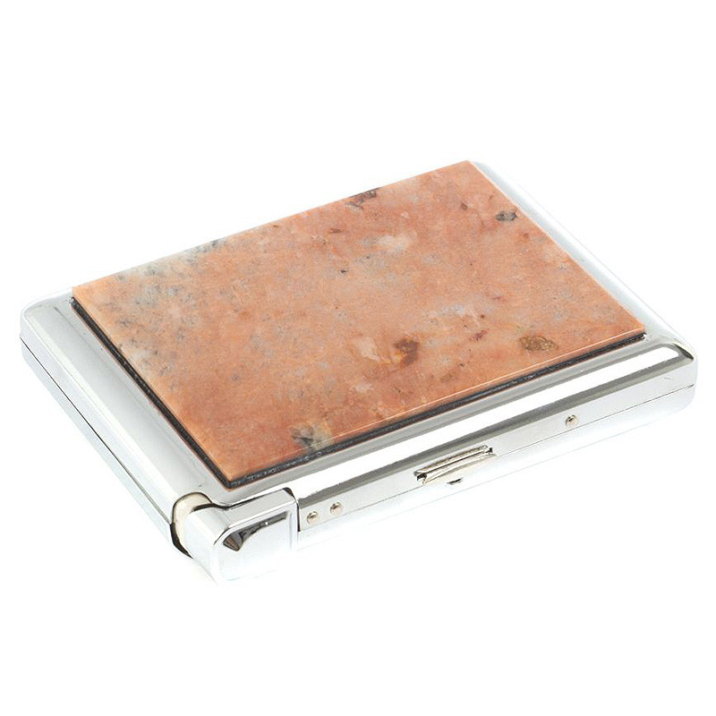 Портсигар с газовой зажигалкой из натурального камня Пегматит Stone Cigarettes Cases