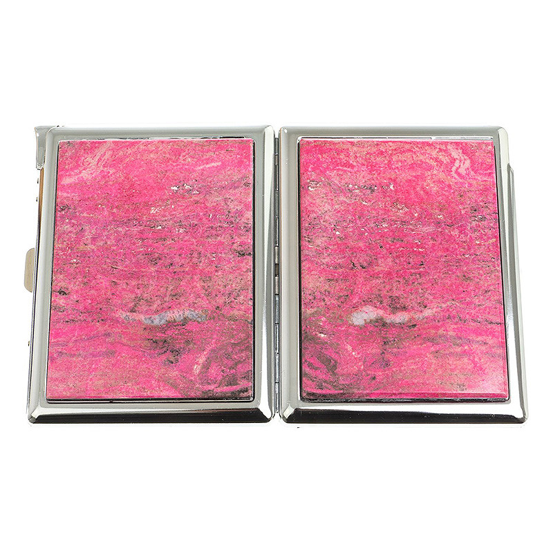 Портсигар с газовой зажигалкой из натурального камня Родонит Stone Cigarettes Cases