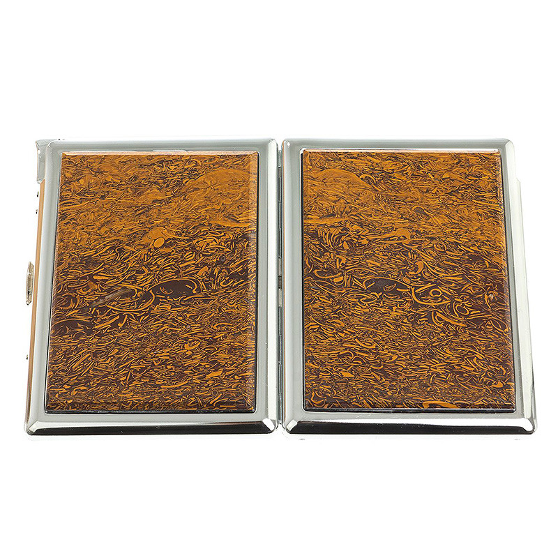 Портсигар с газовой зажигалкой из натурального камня Яшма Змеиная Stone Cigarettes Cases