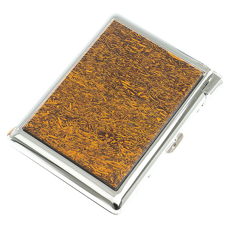 Портсигар с газовой зажигалкой из натурального камня Яшма Змеиная Stone Cigarettes Cases