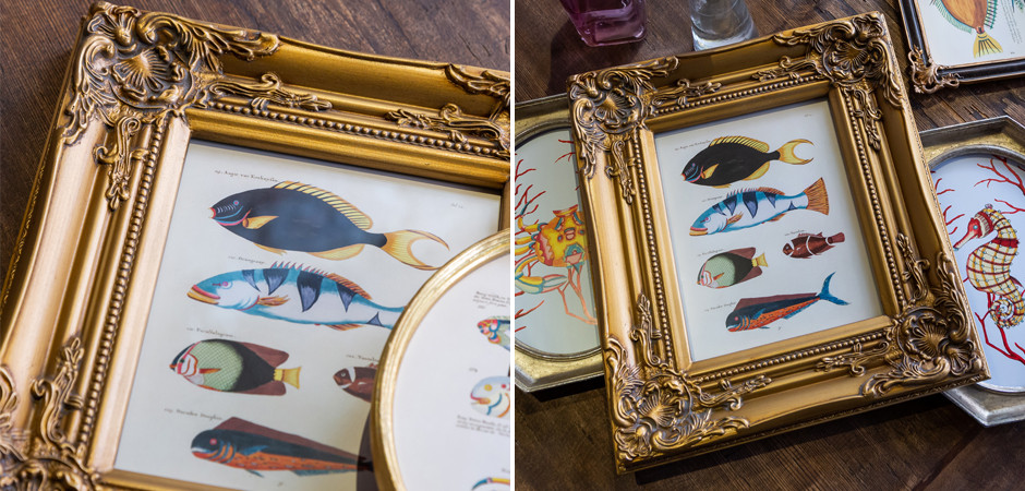 Постер в раме из натурального дерева Fishes 3