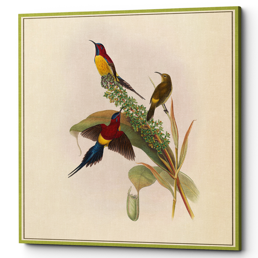 Постер на холсте с изображением птиц и цветов Blooming Birds Poster