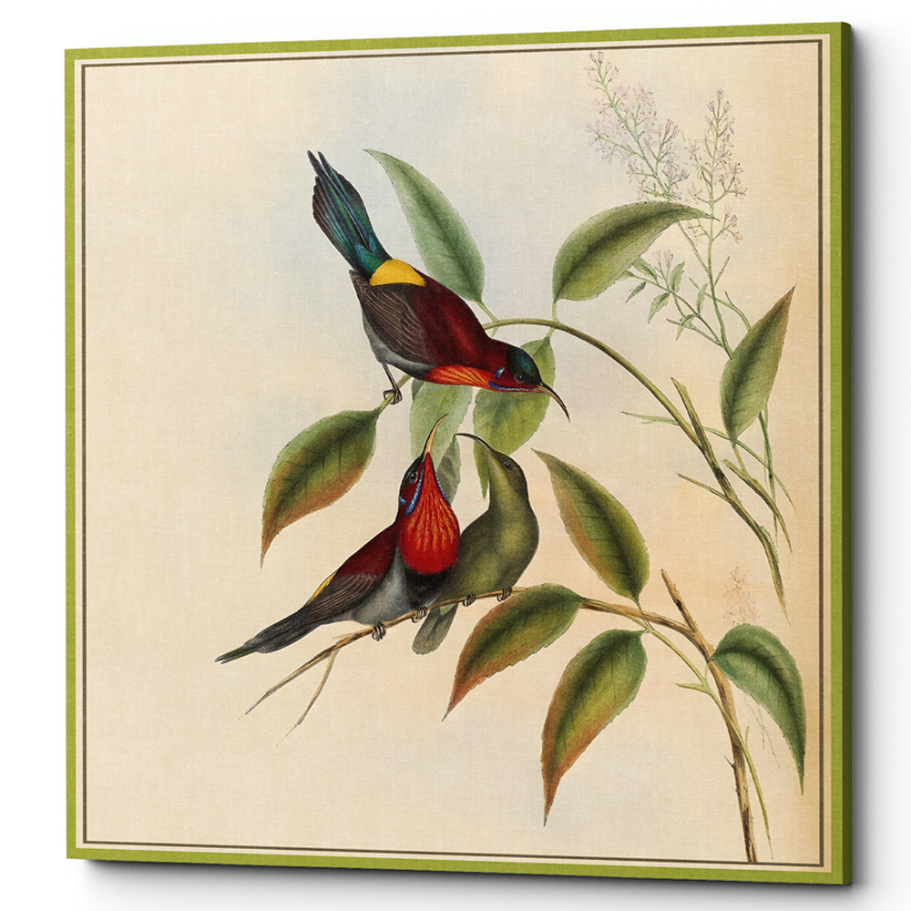 Постер на холсте с изображением птиц и цветов Blooming Birds Poster