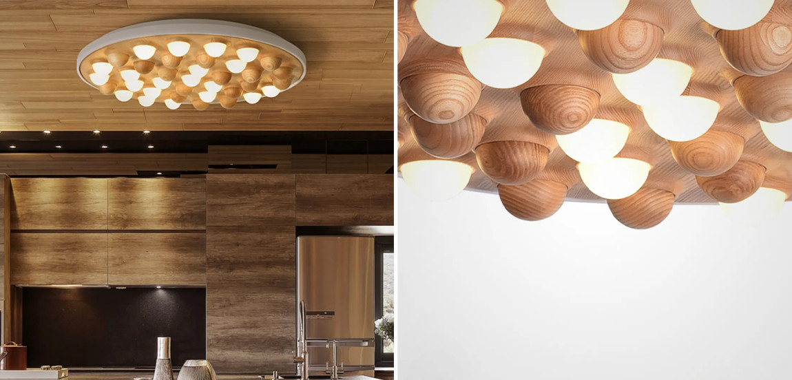 Потолочная люстра PIE White Light wood