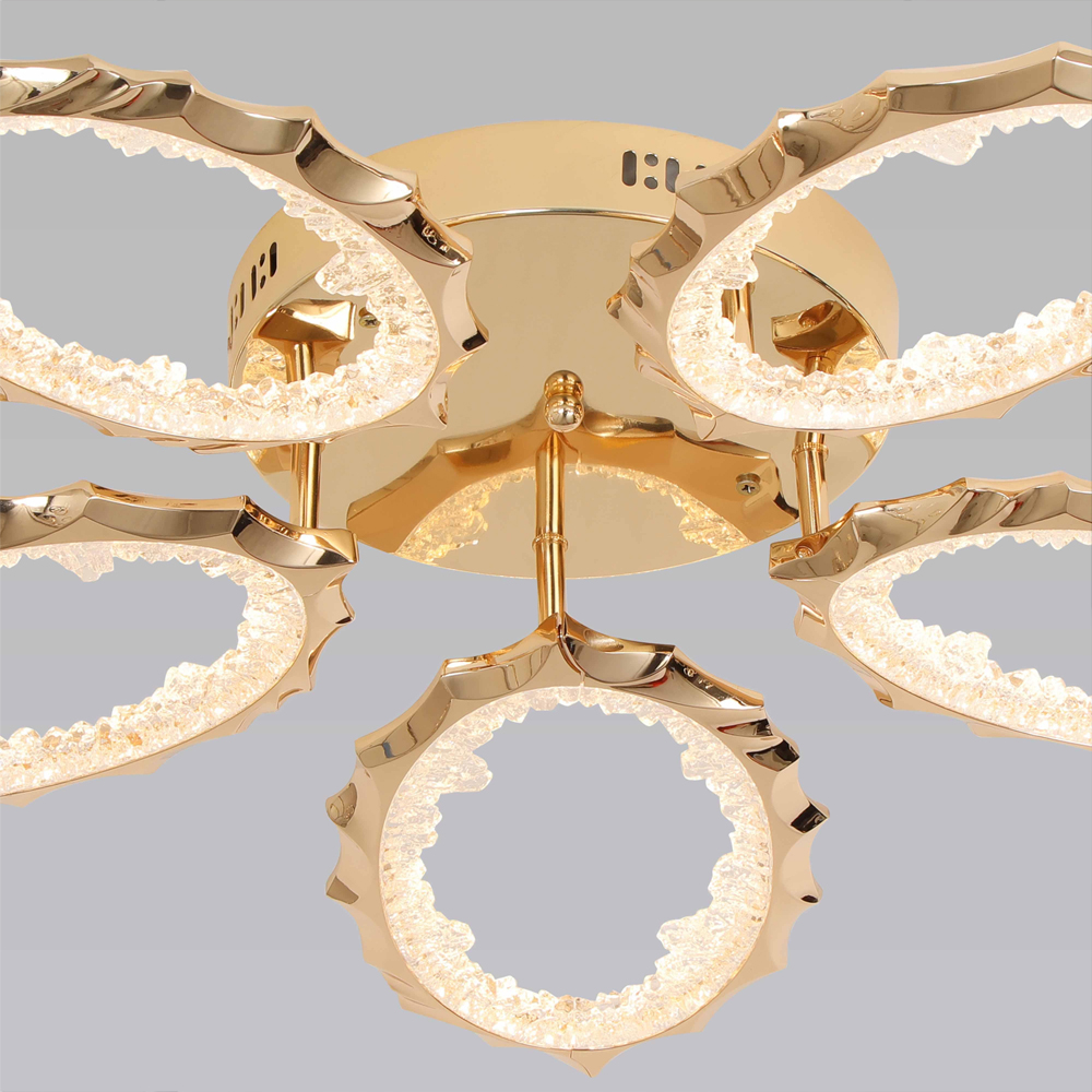Потолочная люстра с 5-ю светодиодными лампами с золотистым каркасом Ring of Fire
