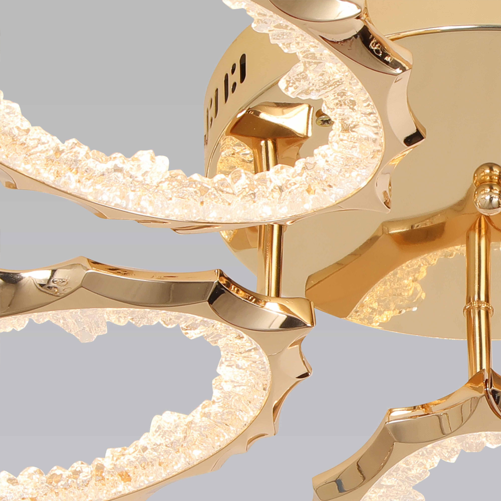 Потолочная люстра с 5-ю светодиодными лампами с золотистым каркасом Ring of Fire