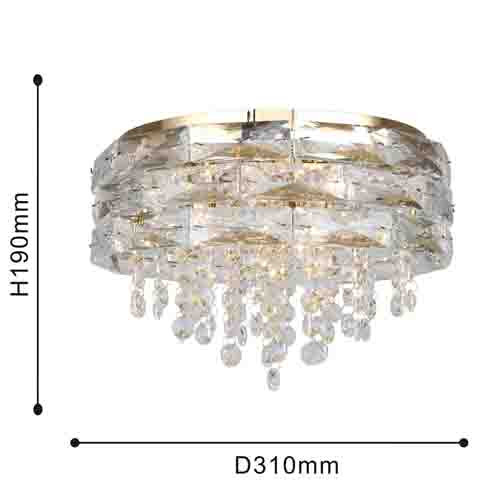 Потолочная люстра с хрустальными подвесками Roul Crystal Light