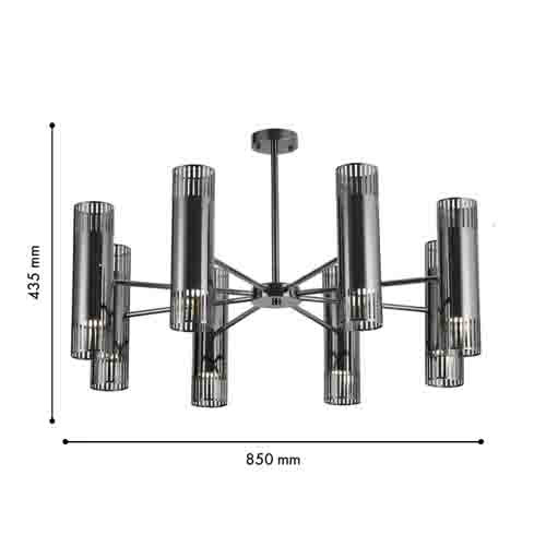 Потолочная люстра черного цвета с цилиндрическими плафонами Luminous Cylinders