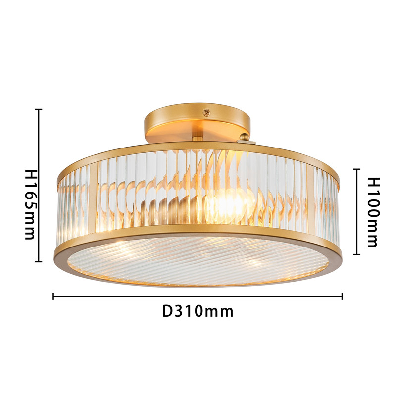 Потолочный светильник  с плафоном из рельефного стекла BEAM OF LIGHT