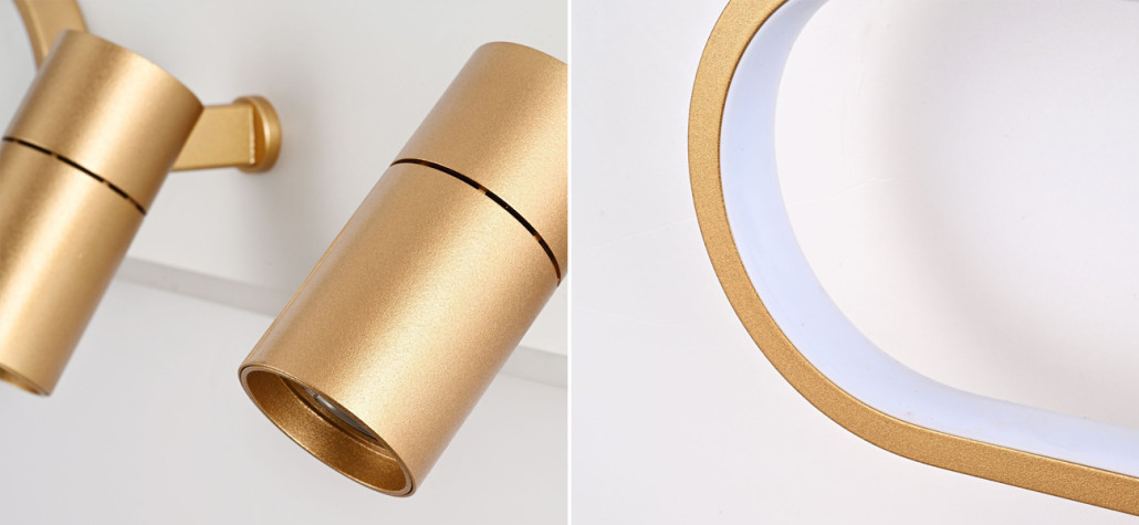 Потолочный светильник 2 спота с LED лентой Neoteric Gold