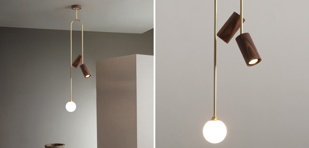 Потолочный светильник Ando Wooden Metal Brass Light 3 плафона