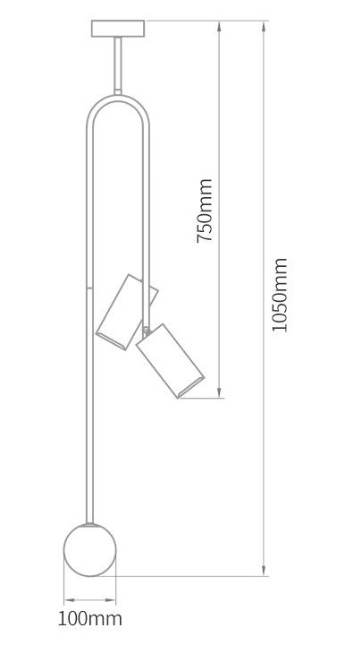 Потолочный светильник Ando Wooden Metal Brass Light 3 плафона