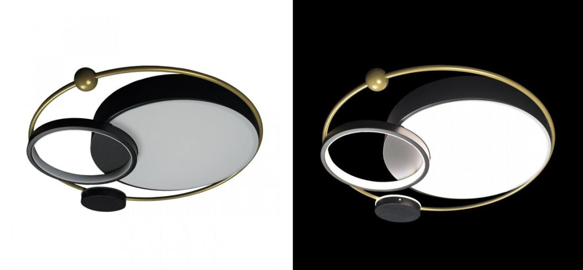 Потолочный светильник Black Saturn Three satellites D 55