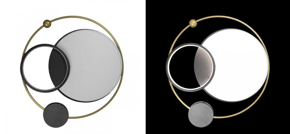 Потолочный светильник Black Saturn Three satellites D 55