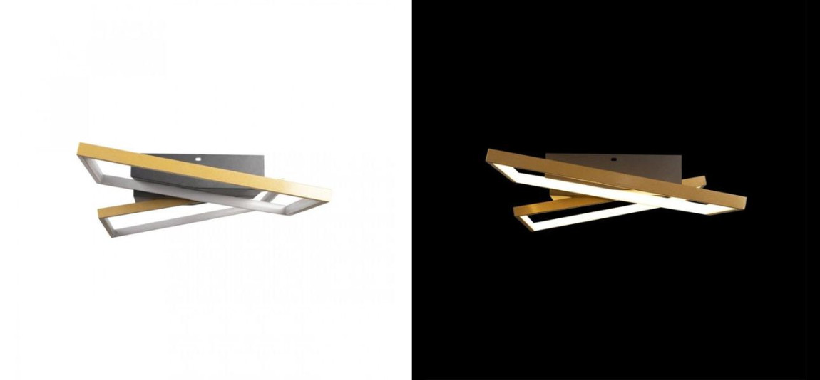 Потолочный светильник Black square and rectangle Gold