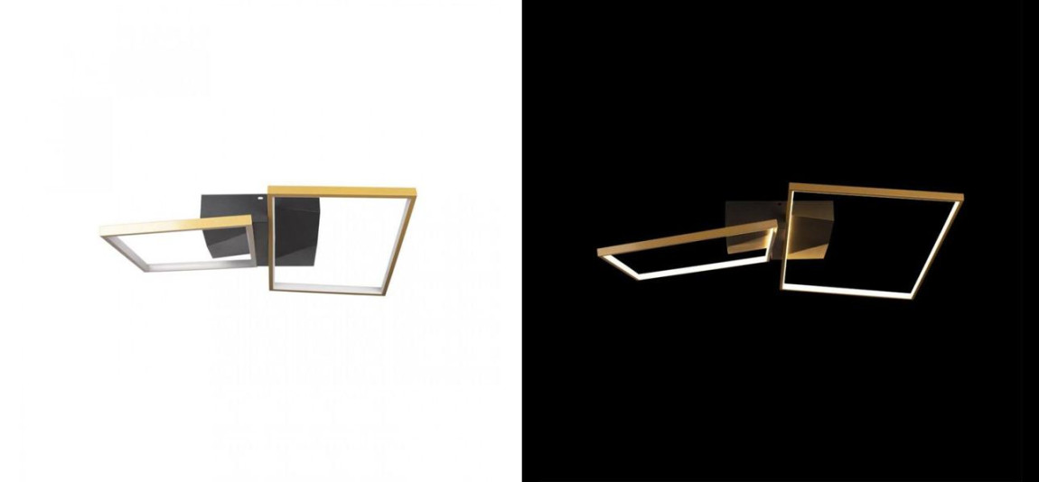 Потолочный светильник Black square and rectangle Gold