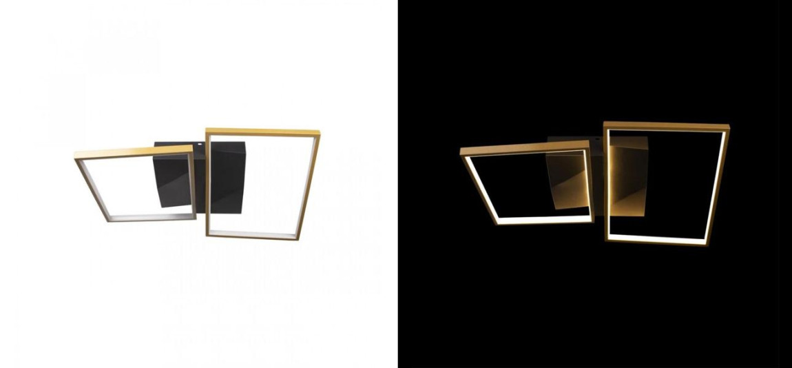 Потолочный светильник Black square and rectangle Gold