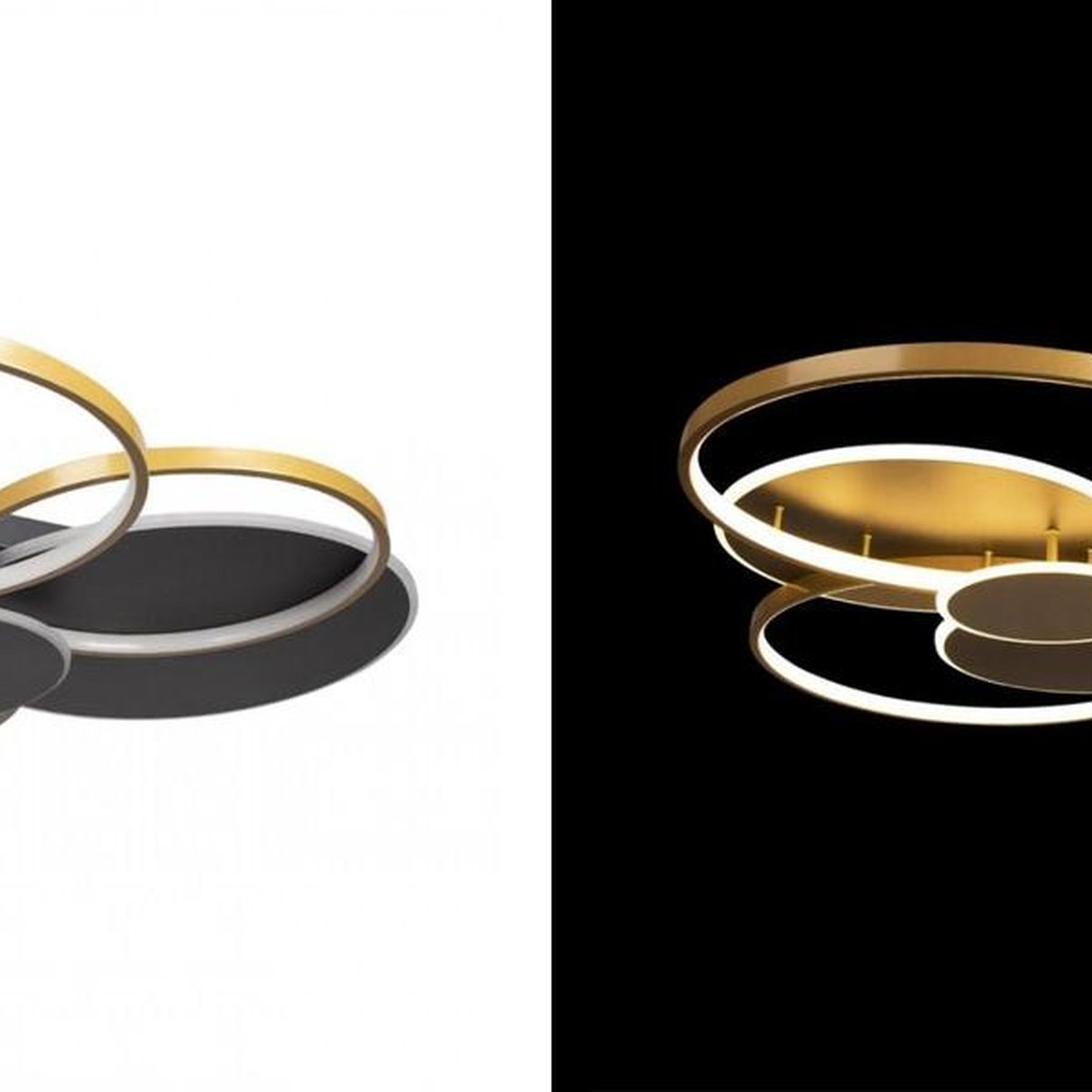 Потолочный светильник Black three rings Gold 100 см