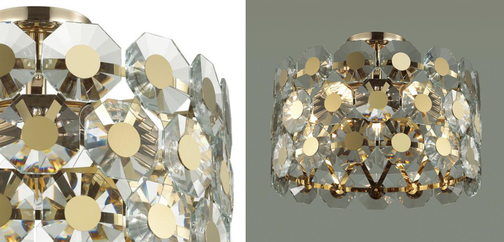 Потолочный светильник Crystal Octagons Gold