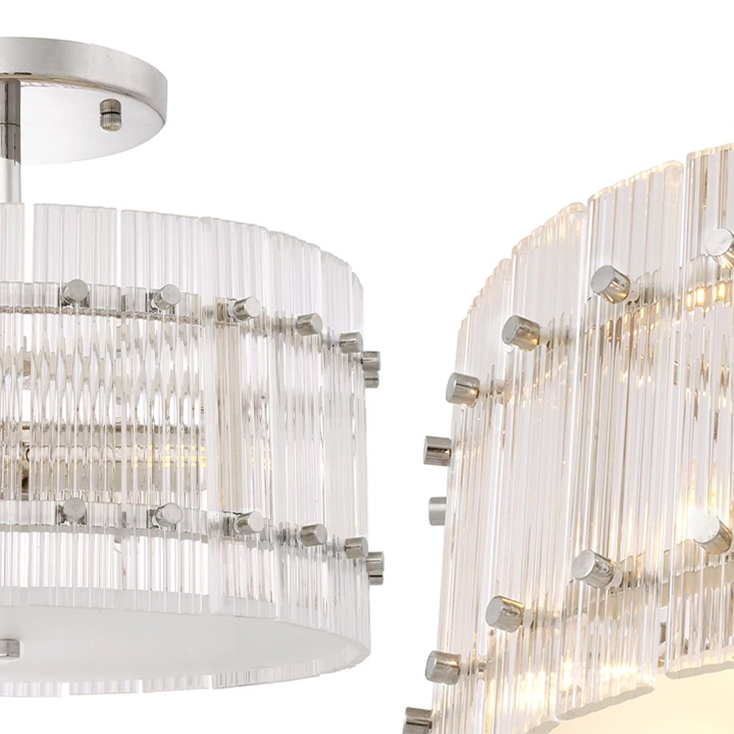 Потолочный светильник Eichholtz Ceiling Lamp Ruby Round Nickel