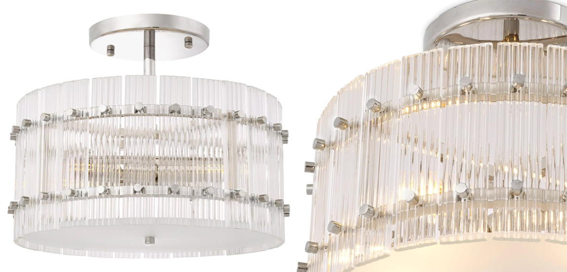 Потолочный светильник Eichholtz Ceiling Lamp Ruby Round Nickel
