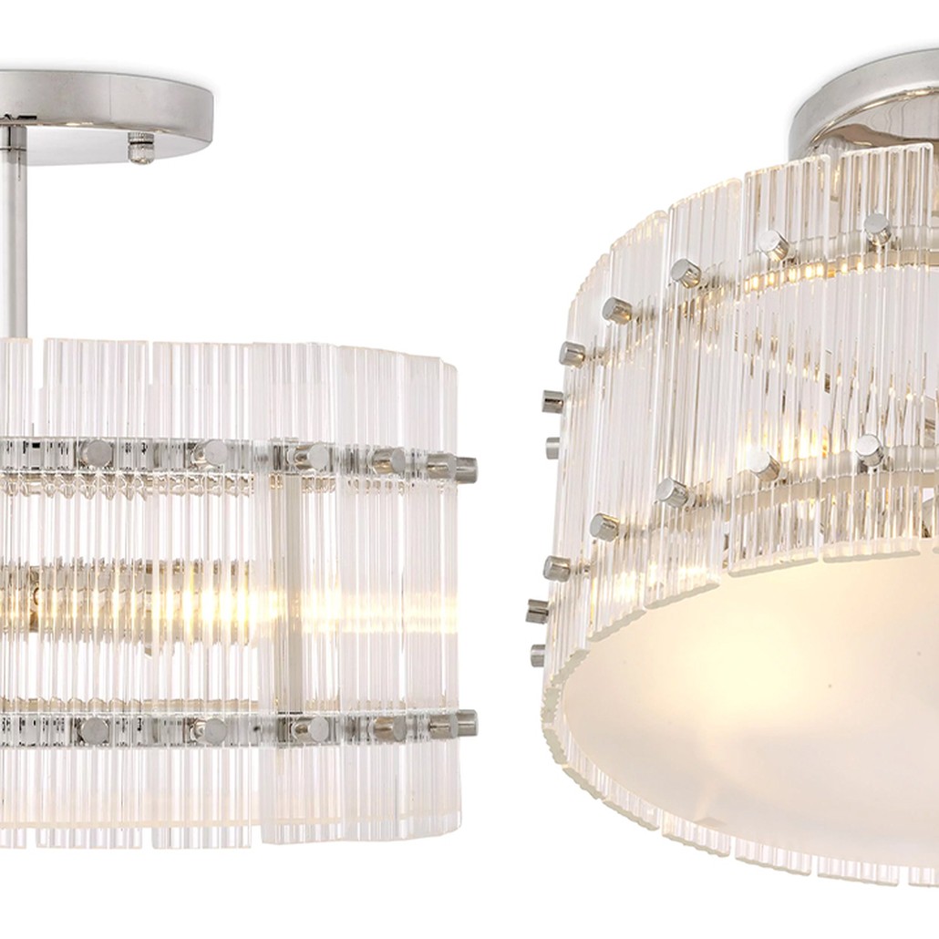 Потолочный светильник Eichholtz Ceiling Lamp Ruby Round Nickel