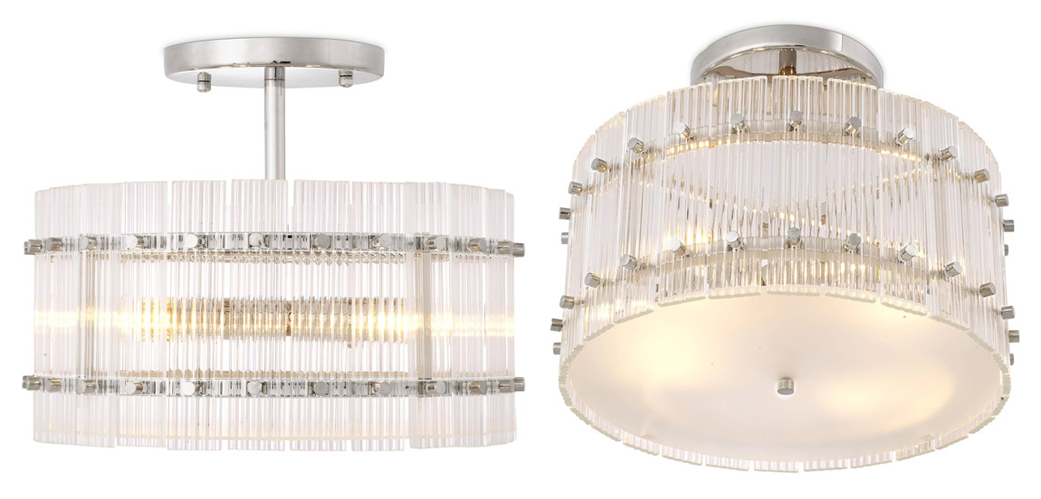 Потолочный светильник Eichholtz Ceiling Lamp Ruby Round Nickel