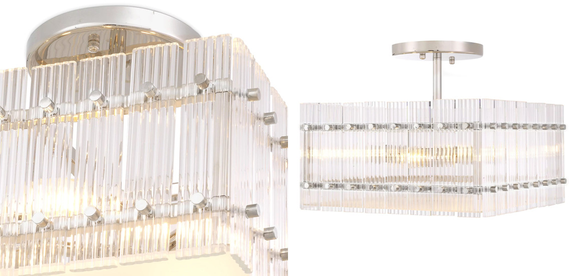 Потолочный светильник Eichholtz Ceiling Lamp Ruby Square Nickel