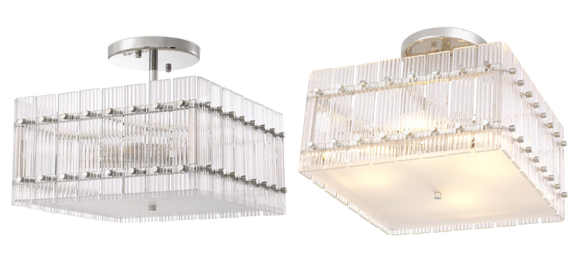 Потолочный светильник Eichholtz Ceiling Lamp Ruby Square Nickel