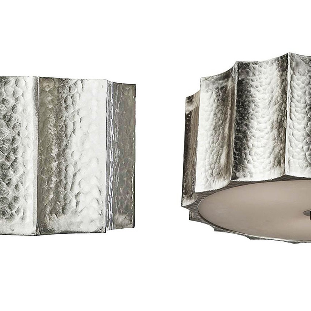 Потолочный светильник Grooved Nickel Drum