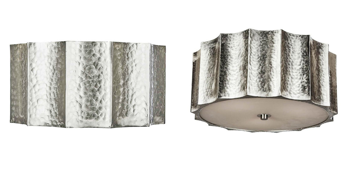 Потолочный светильник Grooved Nickel Drum