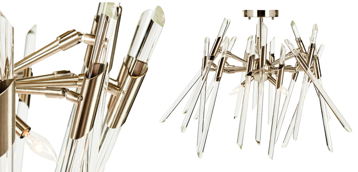 Потолочный светильник Ice Rods Chandelier nickel